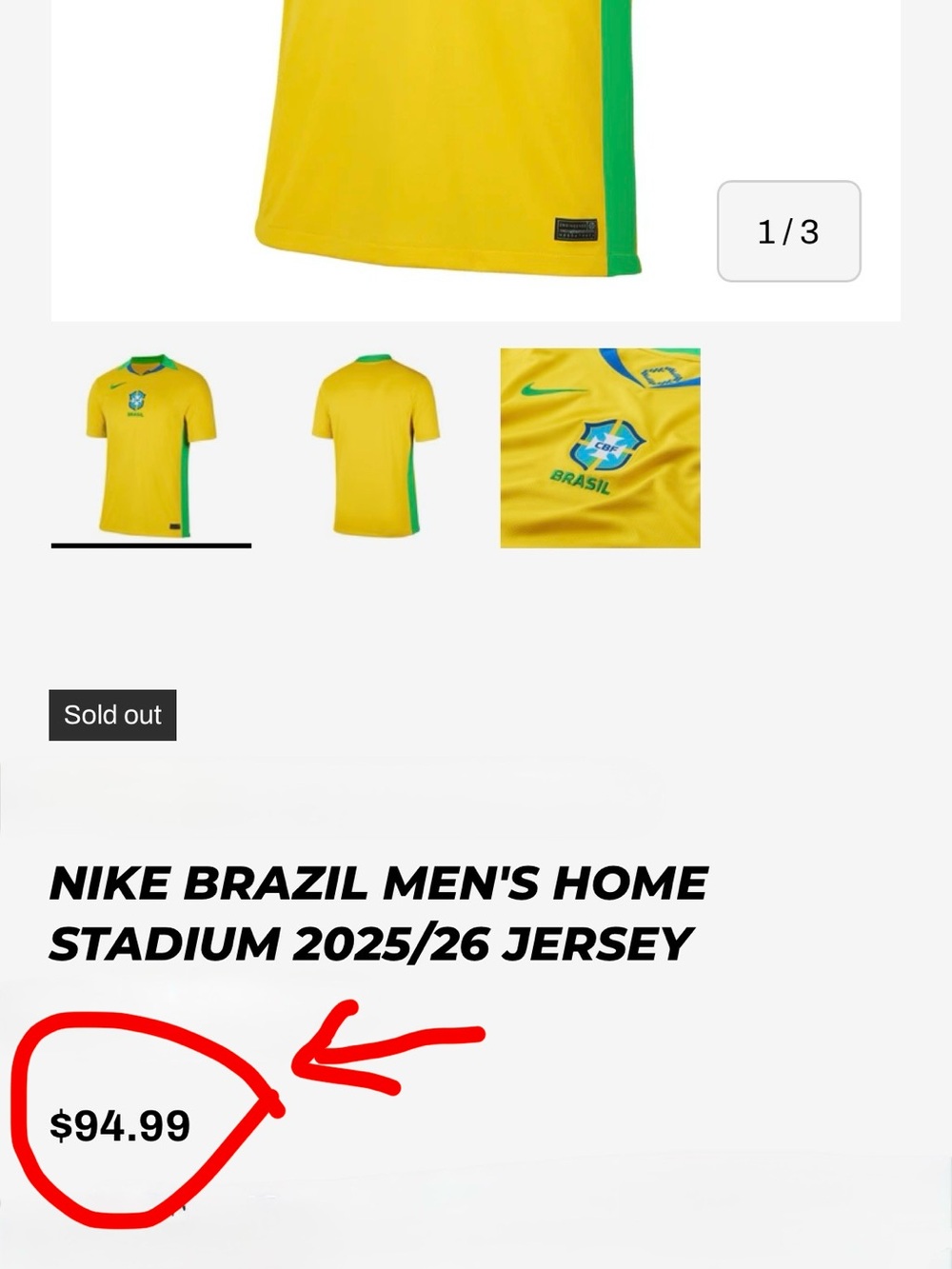 NIKE BRAZIL SOCCER TEAM 25/26 WORLD CUP JERSEY - Picture 14 of 14